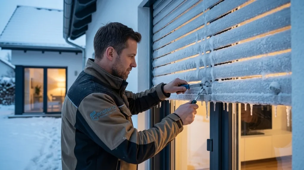 Rolladenbehang festgefroren: Was tun im Winter?